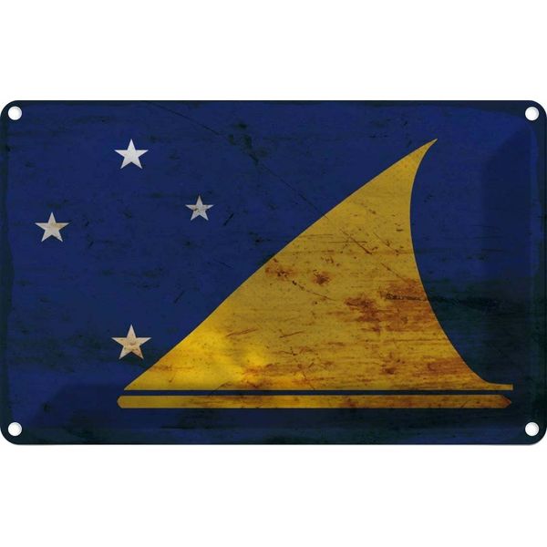 Vianmo Insegna Di Latta 20X30 Cm Bandiera Tokelau Flag Of Tokelau Rost-image