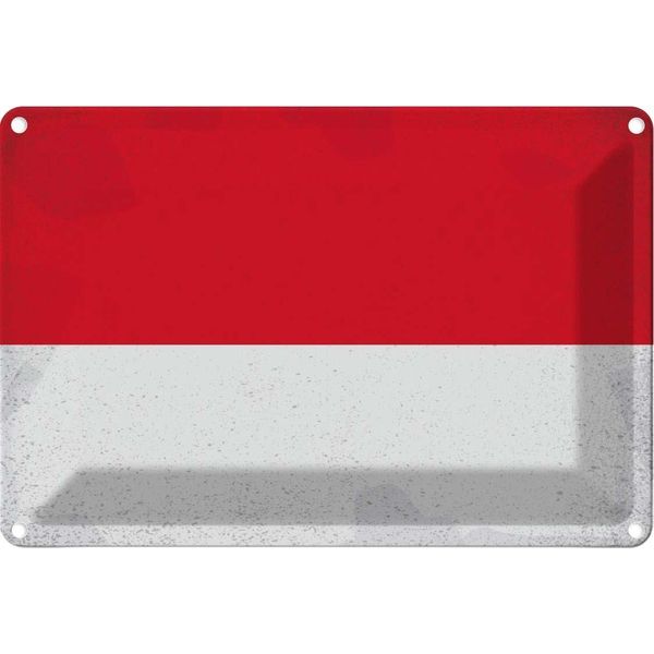Vianmo Insegna Di Latta 12X18 Cm Bandiera Indonesien Indonesia Vintage-image