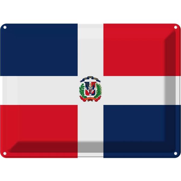Vianmo Insegna Di Latta 30X40 Cm Bandiera Dominikanische Republik Flag-image