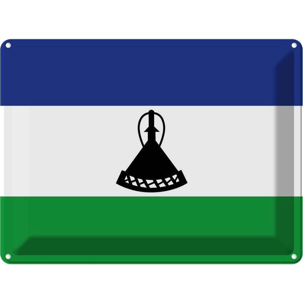 Vianmo Insegna Di Latta 30X40 Cm Bandiera Lesothos Flag Of Lesotho-image