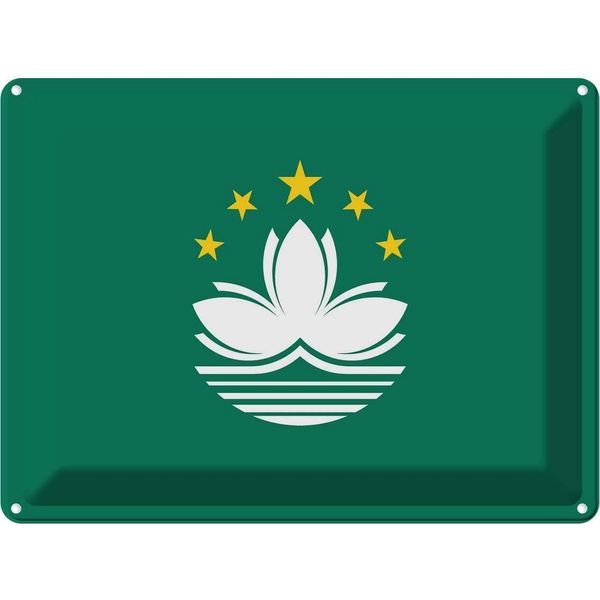 Vianmo Insegna Di Latta 30X40 Cm Bandiera Macaus Flag Of Macau-image