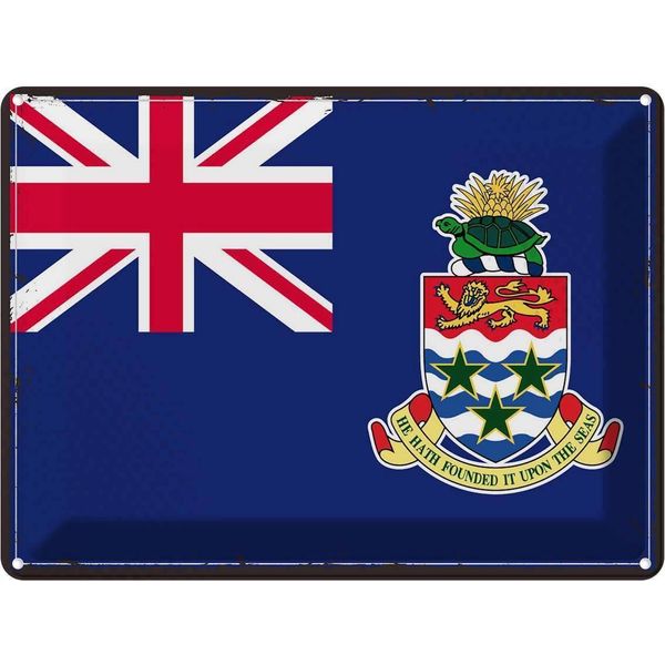 Vianmo Insegna Di Latta 30X40 Cm Bandiera Cayman Islands Retro Flag-image