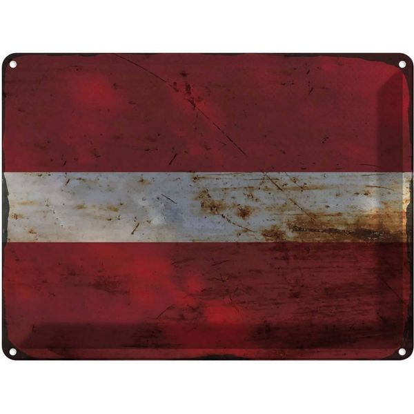 Vianmo Insegna Di Latta 30X40 Cm Bandiera Lettland Flag Of Latvia-image