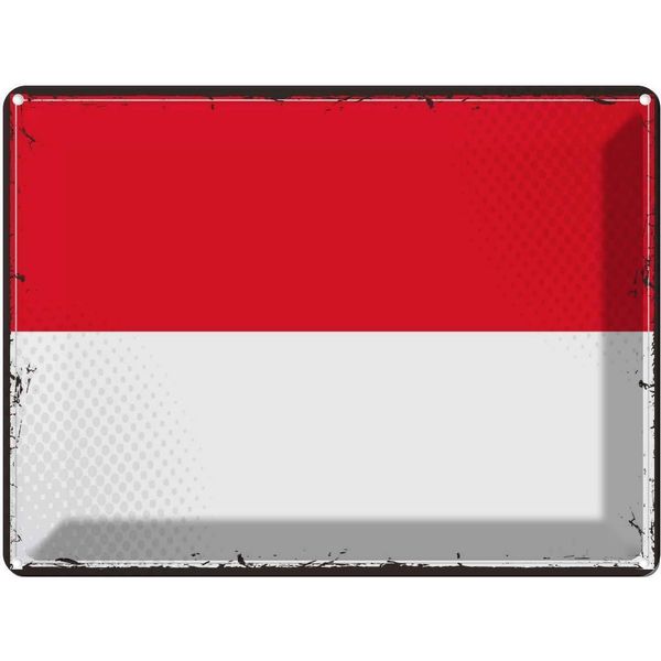 Vianmo Insegna Di Latta 30X40 Cm Bandiera Monacos Retro Flag Of Monaco-image