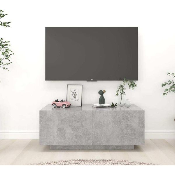 Maison Exclusive - Mobile Tv Grigio Cemento 100X35X40 Cm Materiale Ligneo-image