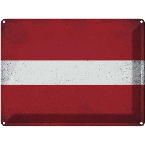 Vianmo Insegna Di Latta 30X40 Cm Bandiera Lettland Flag Of Latvia-image