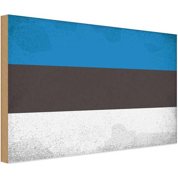 Vianmo Insegna In Legno 20X30 Cm Bandiera Estland Flag Of Estonia Vintage-image