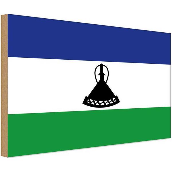 Vianmo Insegna In Legno 20X30 Cm Bandiera Lesothos Flag Of Lesotho-image