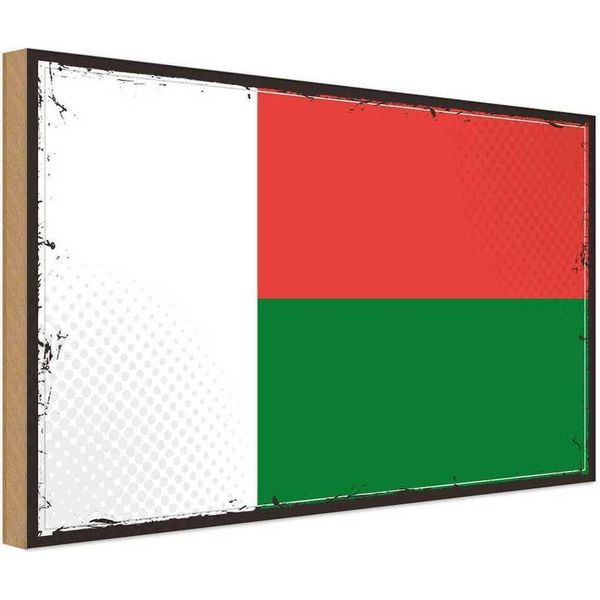 Vianmo Insegna In Legno 20X30 Cm Bandiera Madagaskars Madagascar-image