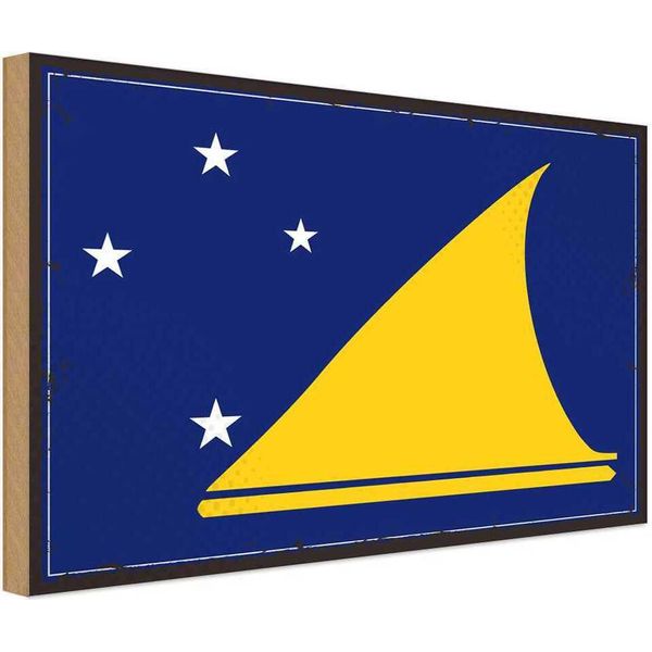 Vianmo Insegna In Legno 20X30 Cm Bandiera Tokelaus Flag Of Tokelau-image