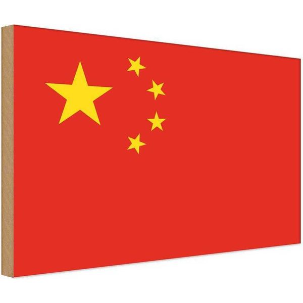 Vianmo Insegna In Legno 12X18 Cm Bandiera China Flag Of China-image