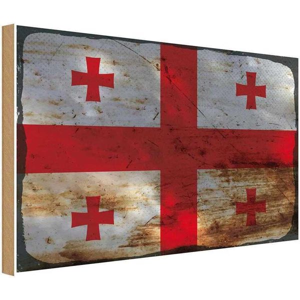 Vianmo Insegna In Legno 30X40 Cm Bandiera Georgien Flag Of Georgia-image