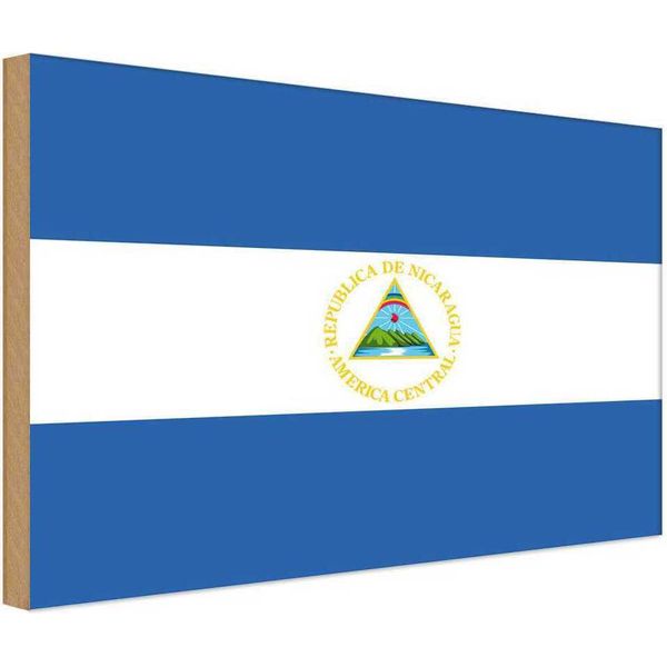 Vianmo Insegna In Legno 30X40 Cm Bandiera Nicaraguas Flag Of Nicaragua-image