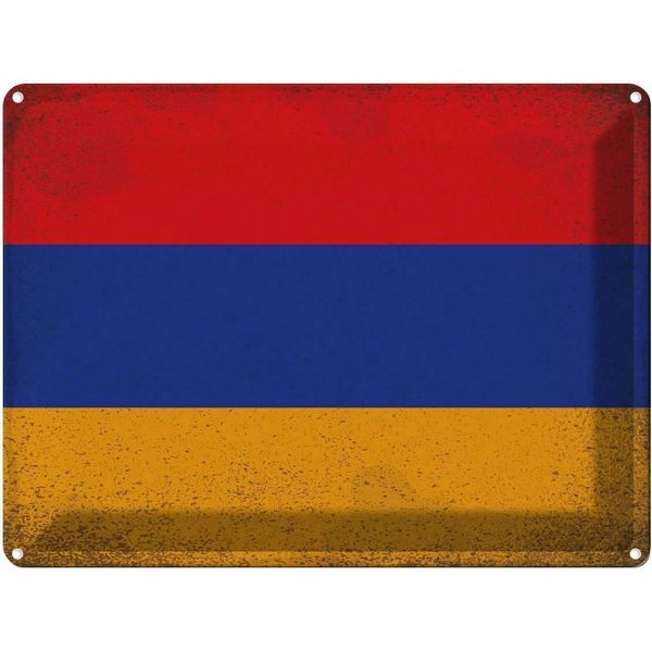 Vianmo Insegna Di Latta 30X40 Cm Bandiera Armenien Flag Armenia-image