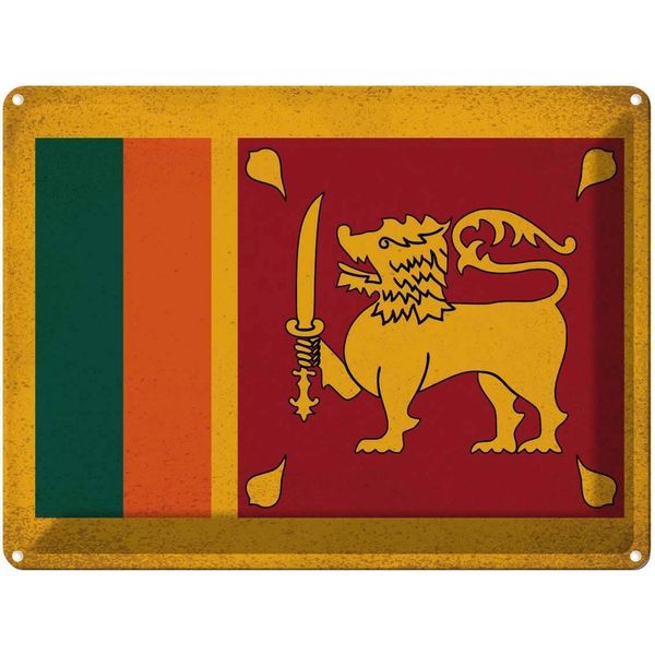 Vianmo Insegna Di Latta 30X40 Cm Bandiera Sri Lanka Flag Sri Lanka-image