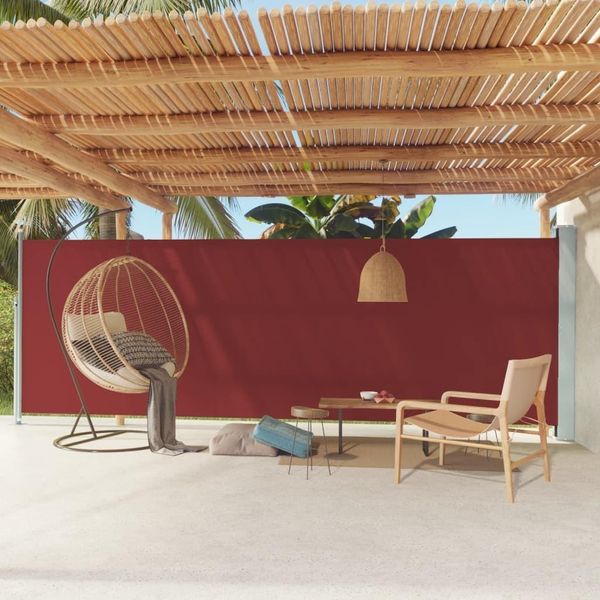 The Living Store Tenda Laterale Estensibile 180X600 Cm Rosso-image