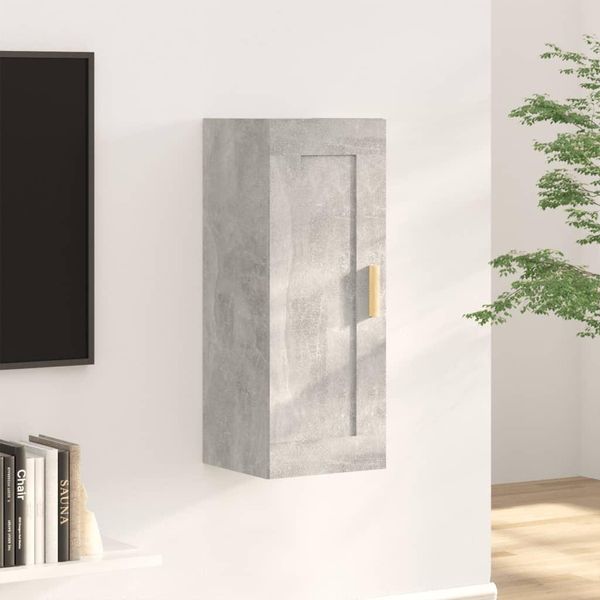 Maison Exclusive - Armadio A Muro Grigio Cemento 35X34X90 Cm Materiale Ligneo-image