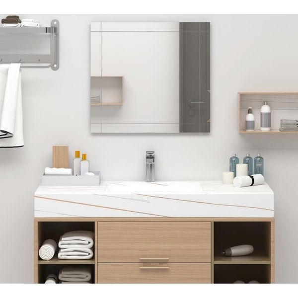 The Living Store Specchio Da Parete 80X60 Cm In Vetro-image