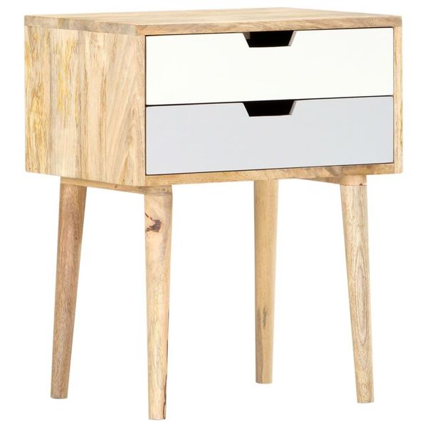 The Living Store Comodino 47 X 35 X 59 Cm In Legno Massiccio Di Mango-image