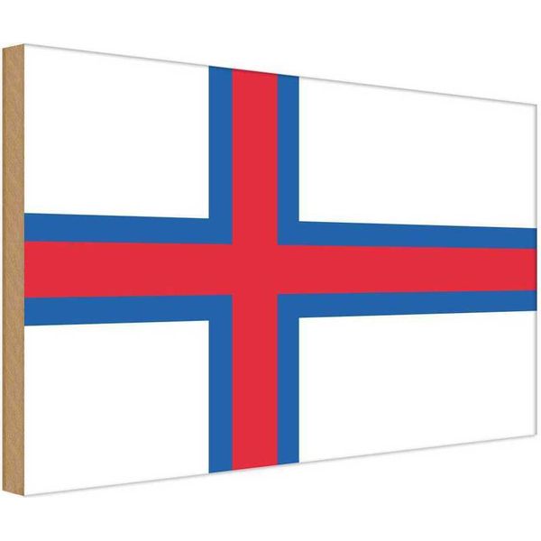 Vianmo Insegna In Legno 30X40 Cm Bandiera FäRöEr Flag Of The Faroe Islands-image