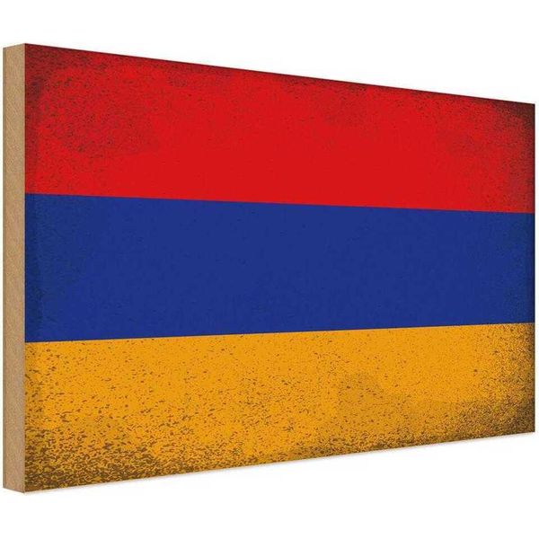 Vianmo Insegna In Legno 30X40 Cm Bandiera Armenien Flag Armenia-image