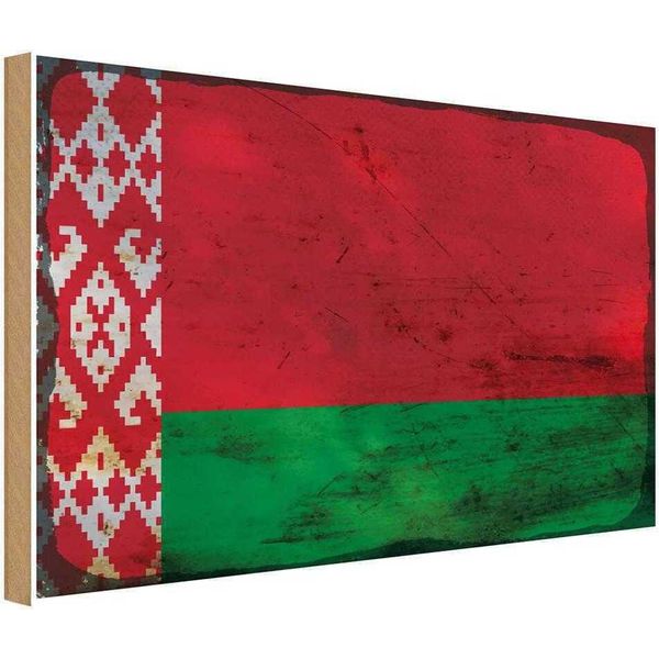 Vianmo Insegna In Legno 30X40 Cm Bandiera WeißRussland Flag Belarus-image