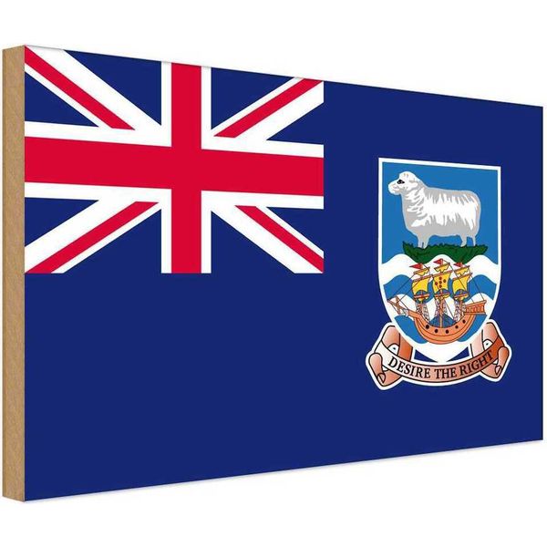 Vianmo Insegna In Legno 30X40 Cm Bandiera Falklanraccordoln Falkland Islands-image