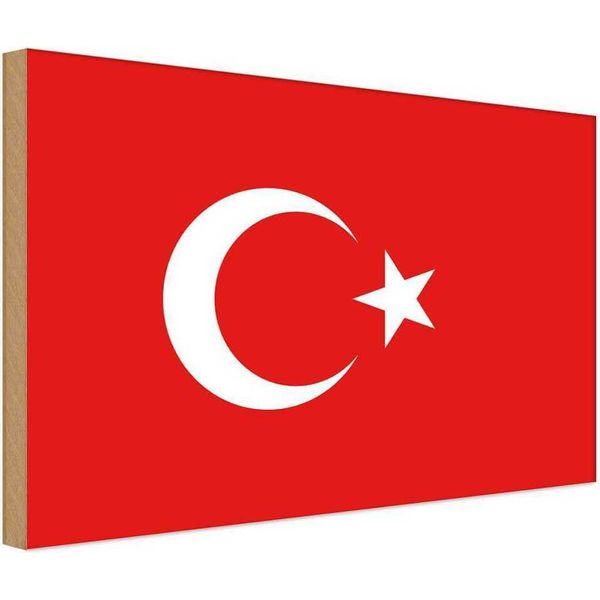 Vianmo Insegna In Legno 30X40 Cm Bandiera TüRkei Flag Of Turkey-image