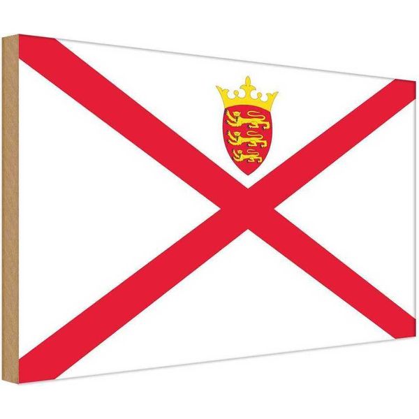 Vianmo Insegna In Legno 30X40 Cm Bandiera Jerseys Flag Of Jersey-image