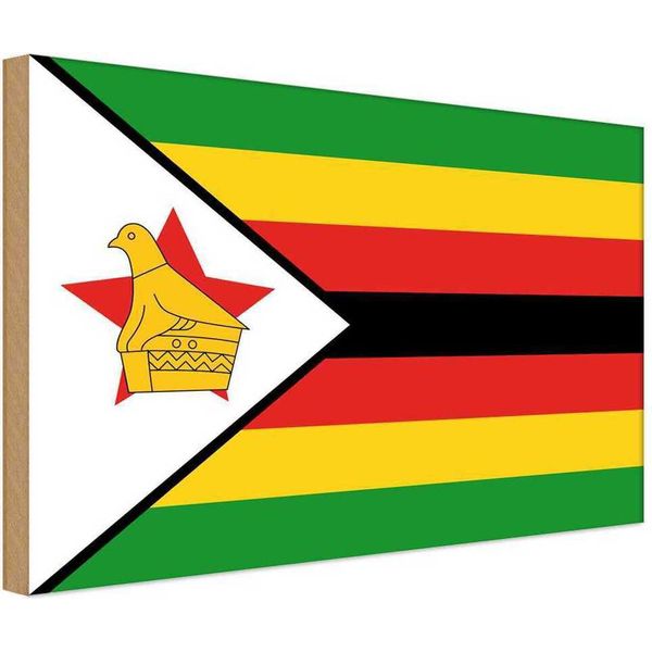 Vianmo Insegna In Legno 30X40 Cm Bandiera Simbabwes Flag Of Zimbabwe-image