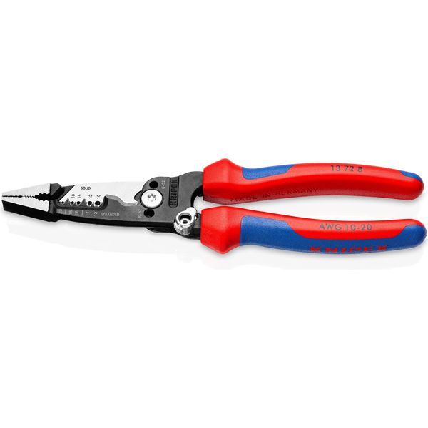 Knipex 13 72 8 Pinza Per Elettricisti Multifunzione Modello Americano Con Impugnatura Multicomponente Nera Atramentata 200 Mm-image