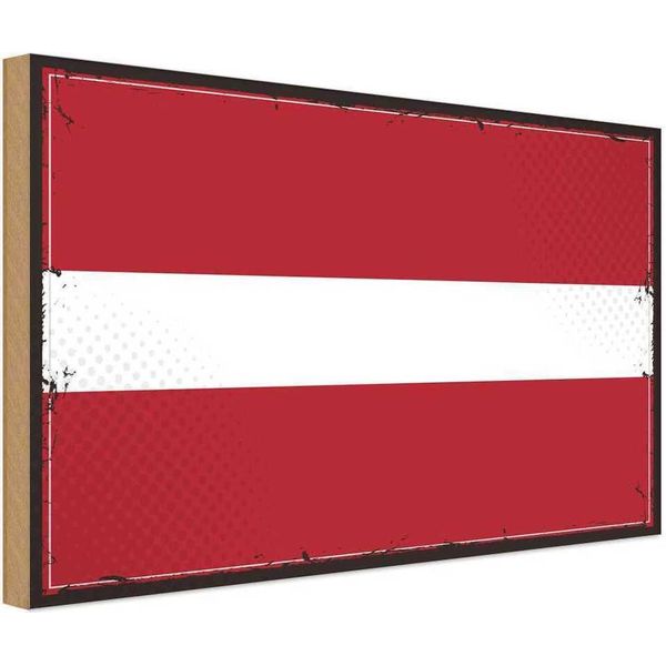 Vianmo Insegna In Legno 30X40 Cm Bandiera Lettlands Retro Flag Of Latvia-image