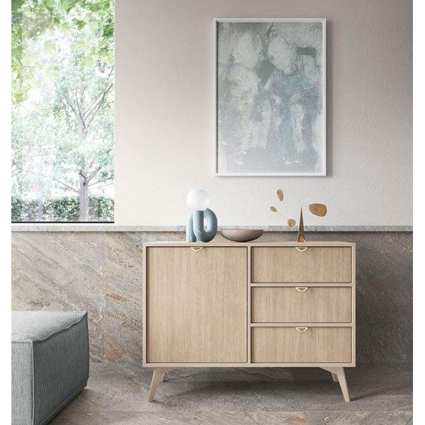 Credenza Forest 106X38X80Cm Beige A Spina Di Pesce Skandi-image