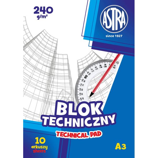 Eccezionale Blocco Tecnico A3 240G - Ideale Per Creare, Disegnare E Fare Schizzi! 10 Fogli Di Alta Qualità Per Artisti E Designer.-image