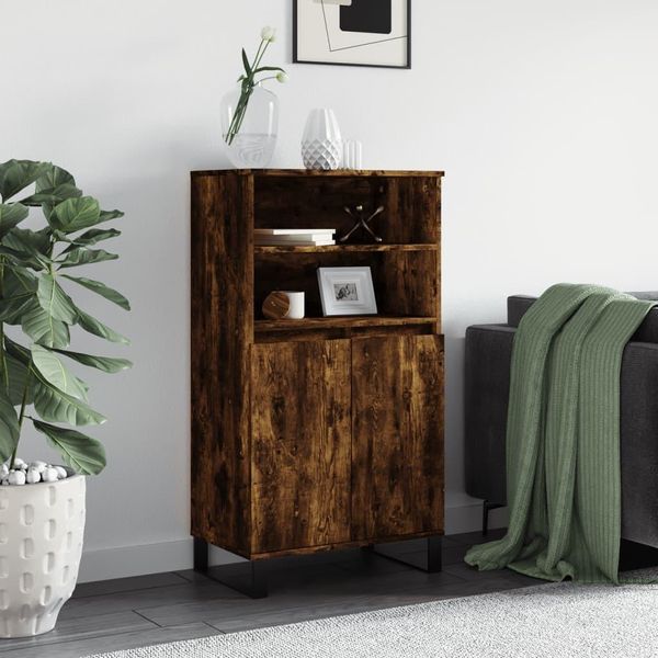Maison Exclusive - Credenza Alta In Rovere Affumicato 60X36X110 Cm Materiale Ligneo-image