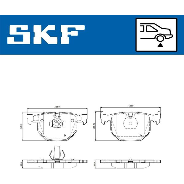 Set Pastiglie Freno Posteriori Skf Per Bmw 5 Berlina (E39) Vkbp 90946-image