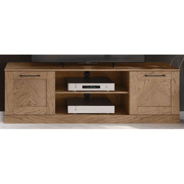Mobiletto Tv Cozy 160X42X50Cm Rovere Rustico Semisolido A 2 Ante-image