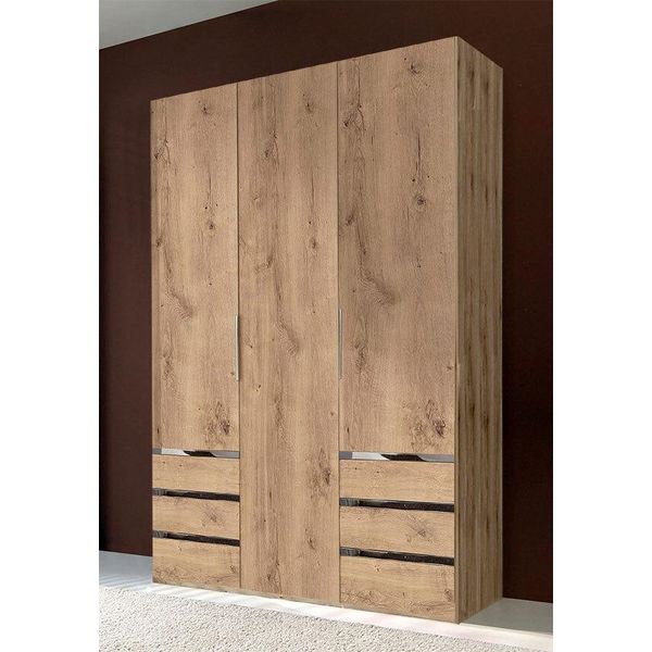 Armadio Level Armadio Ad Ante Battenti 150X58X236Cm In Rovere Listellare A 3 Ante-image