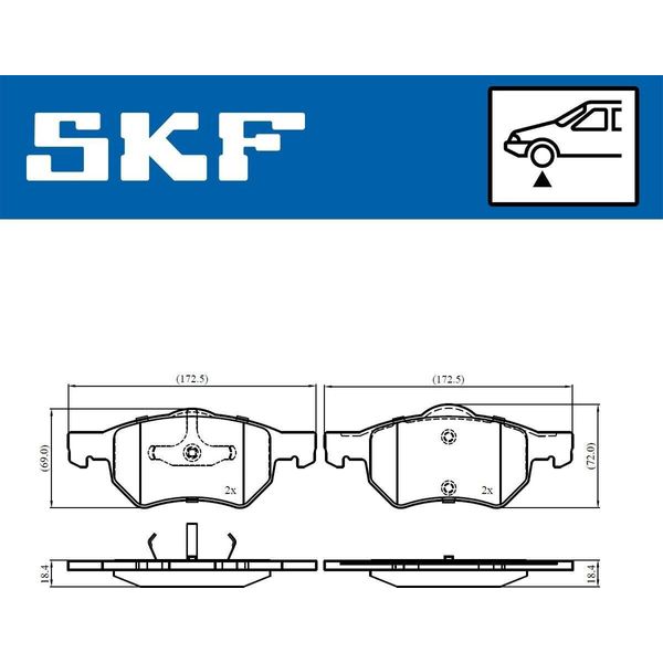 Set Pastiglie Freno Anteriori Skf Per Chrysler Voyager Iv (Rg, Rs) Vkbp 80915-image