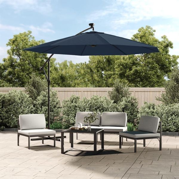 Maison Exclusive - Telo Di Ricambio Per Ombrellone Bianco Blu 350 Cm-image