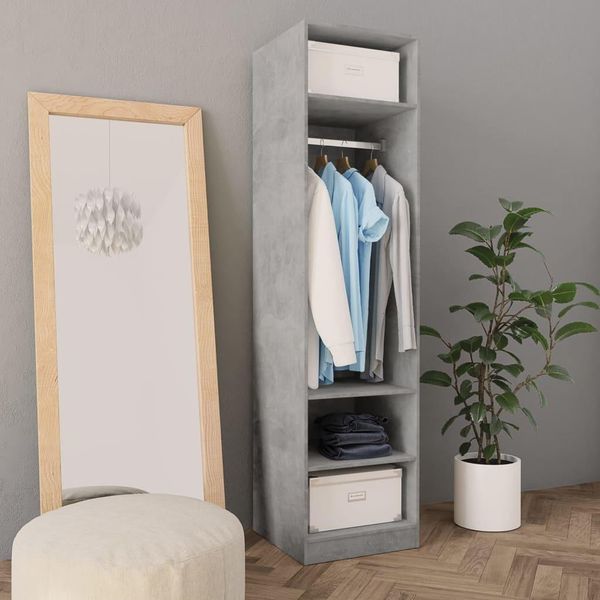 Vidaxl Armadio Grigio Cemento 50X50X200 Cm In Legno - Armadio - Armadi - Armadio A Muro - Armadio A Muro - Guardaroba-image