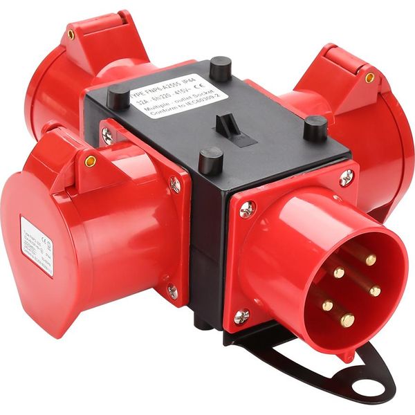 Distributore Di Corrente Da Cantiere Clanmacy Distributore Di Corrente Cee IP44 Per Cantiere 3 X Cee 400V / 32A Presa 5P-image