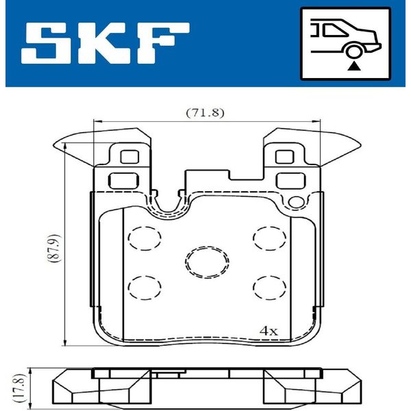 Set Di Pastiglie Freno Posteriori Skf Per Bmw 1 Hatchback (F20) Vkbp 90554-image