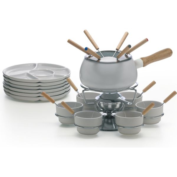 Excelsa Fondue Set 28 Teilig Convivio Stahl 32,5Xh21,5X38,5 Cm Silber-image