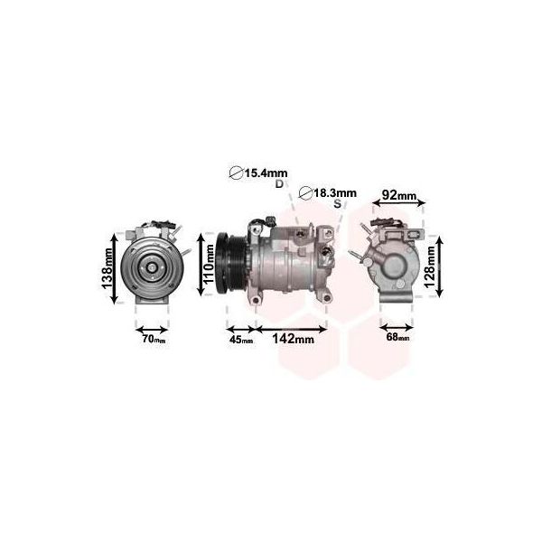 Van Wezel 0700K128 - Compressore Aria Condizionata Oe K55111417AE Per Voyager V (Rt)-image