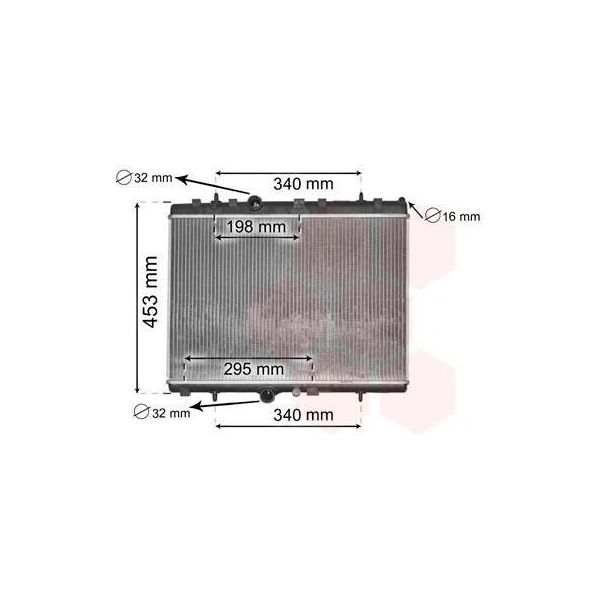 Van Wezel 40002290 Radiatore Raffreddatore Acqua Raffreddatore Motore Adatto A Peugeot 207 (Wa, Wc) 207 Cc (Wd) 208 I Hatchback (Ca, Cc) 207 Sw (Wk) 1007 (Km)-image