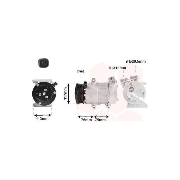 Van Wezel 0200K185 - Compressore Aria Condizionata Oe LR009794 Per Galaxy (WA6), Mondeo Iv, S-Max (WA6), Freelander 2 (L359)-image
