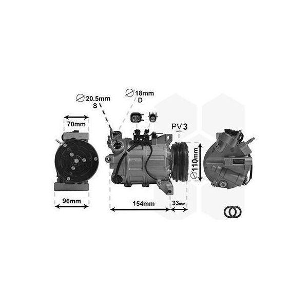 Van Wezel 5900K183 Condizionatore D'aria Compressore Pag 46 Yf R1234Yf Per Ford Mondeo Iv Turnier (BA7) S-MAX (WA6) Mondeo Iv (BA7) Mondeo Iv Berlina-image