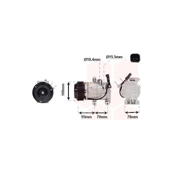 Van Wezel 1800K682 - Compressore Aria Condizionata Oe 1715092 Per Ranger (Tke)-image