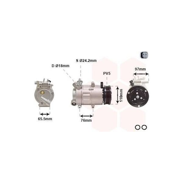Van Wezel 1801K001 - Compressore Aria Condizionata Oe BV6N19D629BF Per Focus Iii-image
